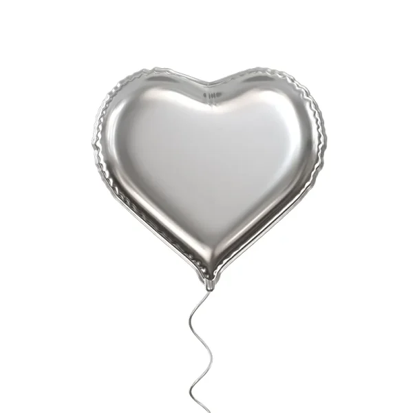 בלון הליום לב כסוף