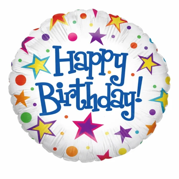 ⁦בלון יום הולדת שמח צבעוני (משתנה)⁩ – תמונה ⁦1⁩